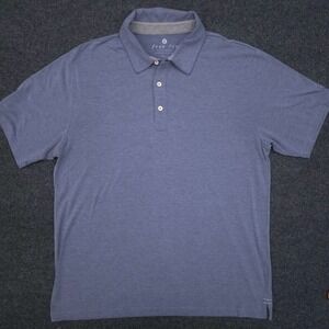 Free Fly‎ Mens Large Blue Bamboo Performance Polo Shirt Stretch Golf Outdoors